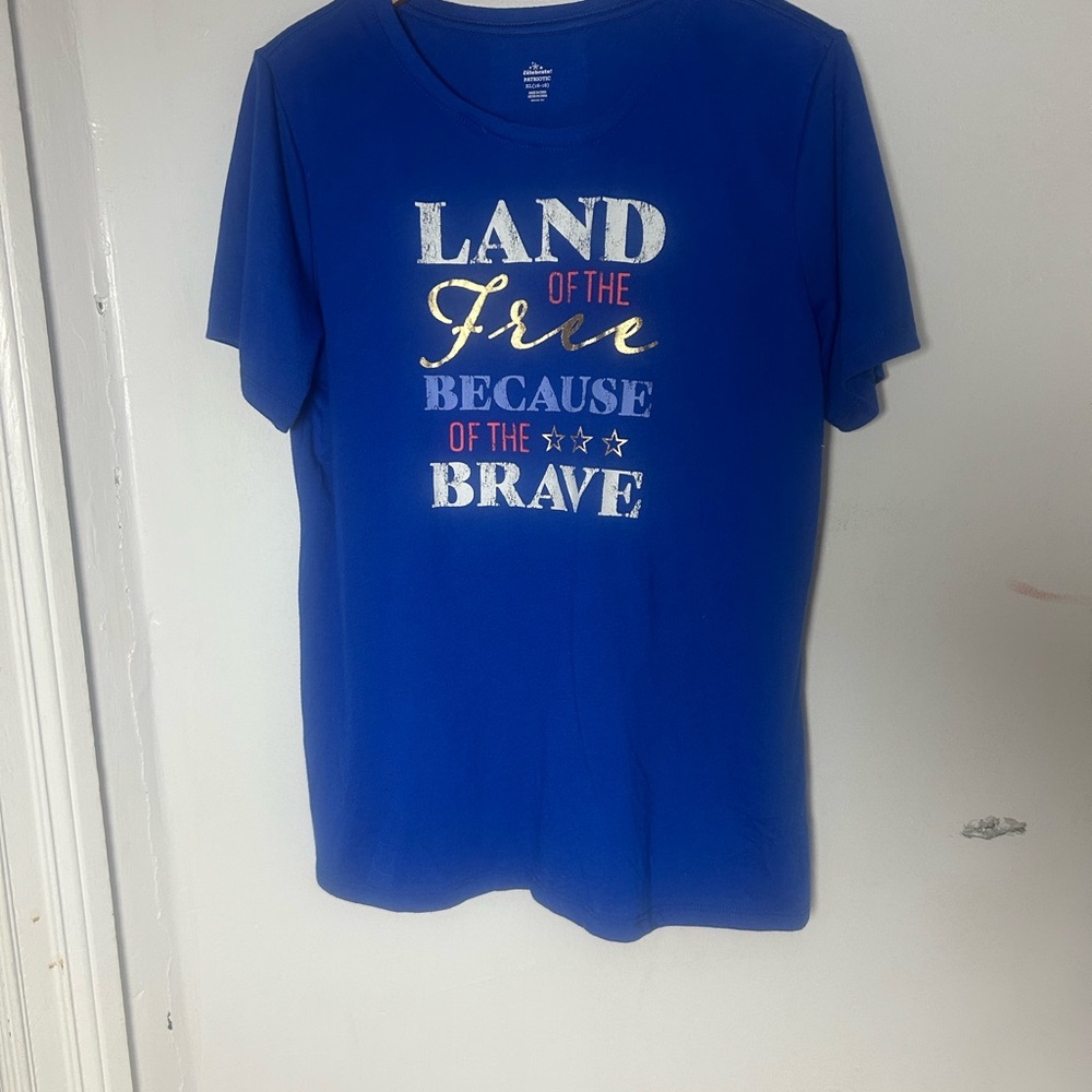 Blue Short Sleeve Tees with Graphic Print